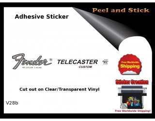 Fender Telecaster Custom Guitar  Sticker v28b